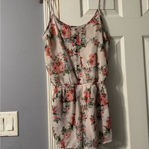 Forever 21 Floral Romper - Pink and Green